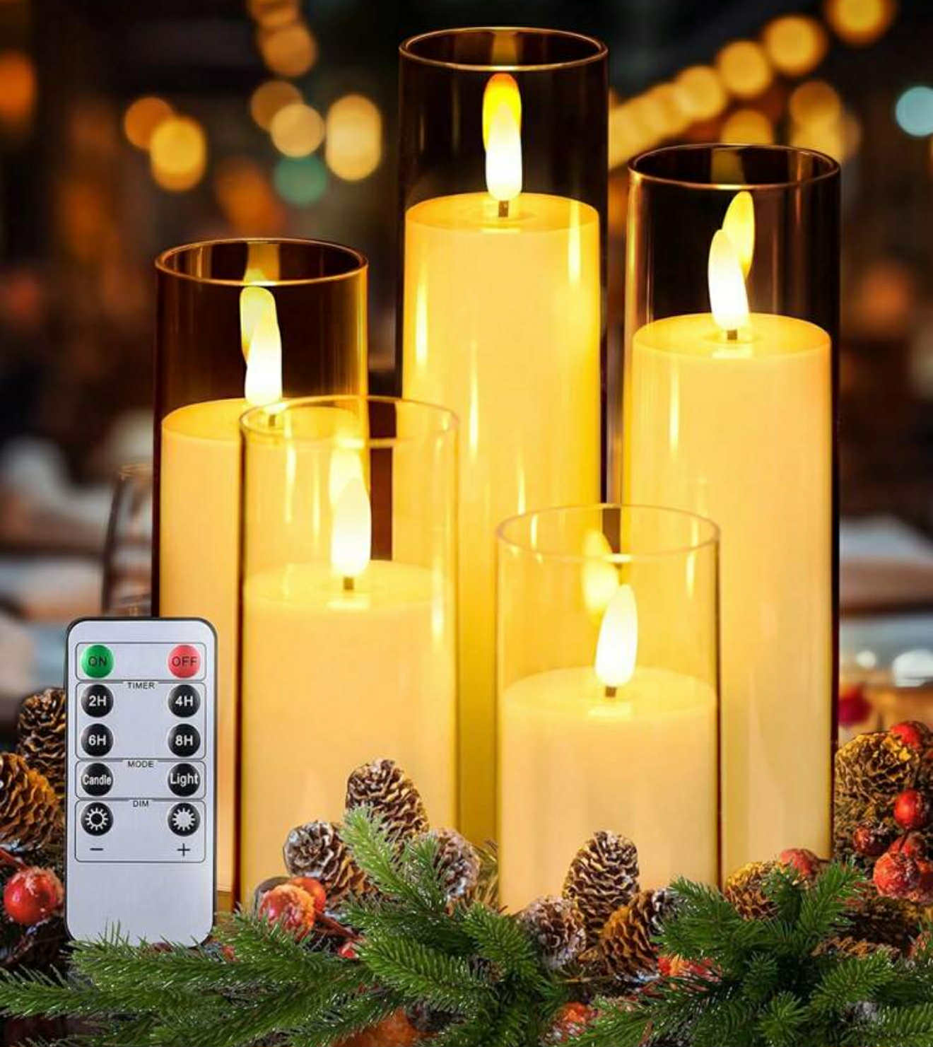 Candles With Remote Control, Battery Powered LED Candles With Timer, Romantic LED Candle Lights For Decoration